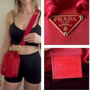 Prada Nylon drawstring crossbody bag